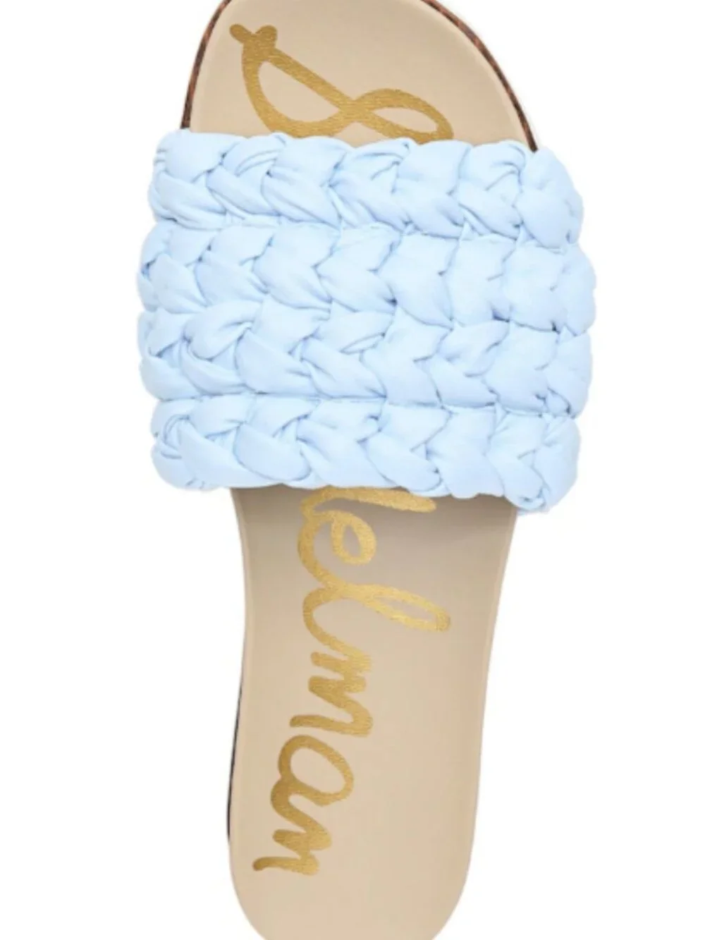 Sam Edelman Light Blue Braided Slide Sandals with White Platform - Picture 4 of 8